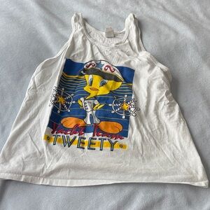 Vintage Looney Tunes Tweety Bird White Tank